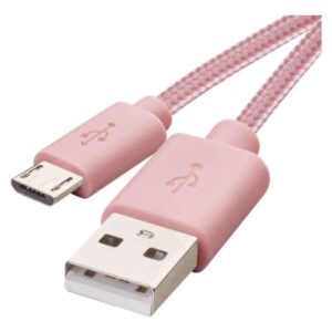 Obrázok produktu Nabíjací a dátový kábel USB-A 2.0 / micro USB-B 2.0, 1 m, ružový