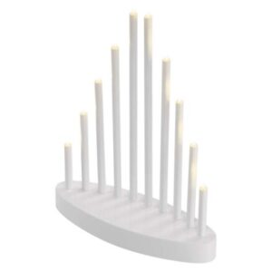 Obrázok produktu LED svietnik biely, 24,5 cm, 3x AA, vnútorný, teplá biela, časovač