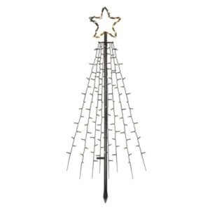 Obrázok produktu LED vianočný strom kovový, 180 cm, vonkajší aj vnútorný, teplá biela, časovač
