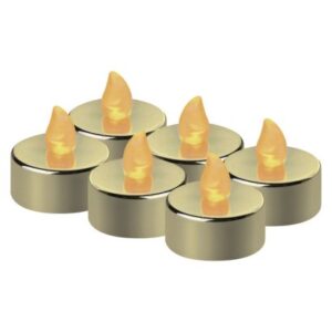 Obrázok produktu LED dekorácia – 6x čajová sviečka zlatá, 6x CR2032, vnútorná, vintage