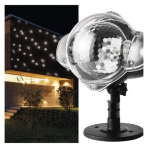Obrázok produktu LED dekoratívny projektor – padajúce vločky, vonkajší aj vnútorný, biela
