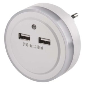 Obrázok produktu LED nočné svetlo P3313 do zásuvky s 2× USB