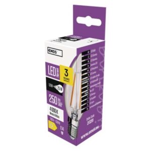 Obrázok produktu LED žiarovka Filament sviečka / E14 / 1,8 W (25 W) / 250 lm / neutrálna biela