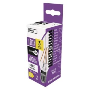 Obrázok produktu LED žiarovka Filament sviečka / E14 / 3,4 W (40 W) / 470 lm / neutrálna biela