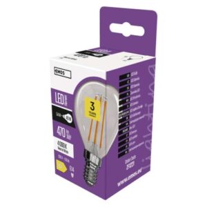 Obrázok produktu LED žiarovka Filament Mini Globe / E14 / 3,4 W (40 W) / 470 lm / neutrálna biela
