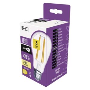 Obrázok produktu LED žiarovka Filament A60 / E27 / 3,4 W (40 W) / 470 lm / teplá biela