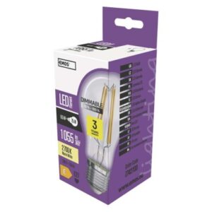 Obrázok produktu LED žiarovka Filament A60 / E27 / 8,5 W (75 W) / 1 055 lm / teplá biela / stmievateľná