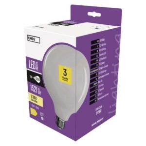 Obrázok produktu LED žiarovka Filament Globe / E27 / 11 W (100 W) / 1 521 lm / teplá biela