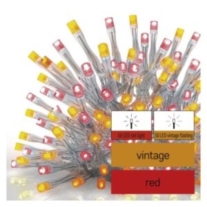 Obrázok produktu Standard LED spojovacia reťaz pulzujúca – cencúle, 2,5 m, vonkajšia, červená/vintage