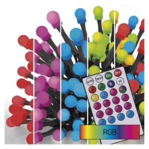 Obrázok produktu LED vianočná cherry reťaz – guličky, 10 m, RGB, ovládač, programy, časovač