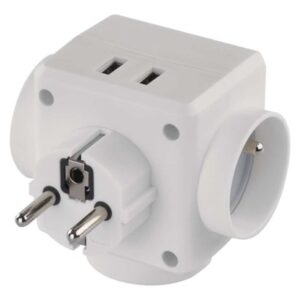 Obrázok produktu Rozbočovacia zásuvka 3× guľatá, 2× USB