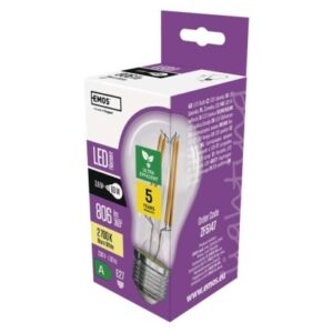 Obrázok produktu LED žiarovka Filament A60 / E27 / 3,8 W (60 W) / 806 lm / teplá biela