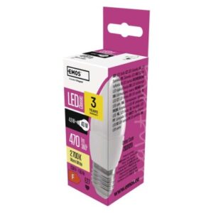 Obrázok produktu LED žiarovka Classic sviečka / E27 / 4,9 W (40 W) / 470 lm / teplá biela